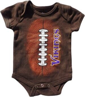 Outerstuff Minnesota Vikings Baby/Infant Mini Football Bodysuit Romper - 0/3 M